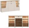 Lomadox Wohnzimmer-Set CARMONA-129, (Mega-Spar-Set, 5-St, Couchtisch Highboard Lowboard Sideboard Vitrine), in Kaschmir und Eiche, inkl. LED-Beleuchtung Bild 3