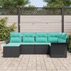 vidaXL Gartensofa-set mit Speicher 6 pcs Schwarz Poly-Rattan 3354105 Bild 3