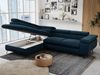 Mks Möbel 'Peter L-form' Ecksofa mit Bettfunktion, Bettkasten & einstellbaren Kopfstützen, Dunkelblau, Velours, links Bild 3