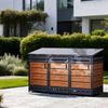 Mülltonnenbox Verkleidung 3er Anthrazit / Holzoptik V2 Bild 5