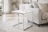 Beistelltisch >Reno mini< in MDF weiß, Metall verchromt - 45x50x45cm (BxHxT) Bild 2