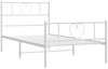 vidaXL Bettgestell mit Kopf- und Fußteil Metall Weiß 90x190 cm 355522 Bild 5