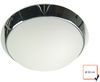 Deckenleuchte / Deckenschale rund, Opalglas matt, Dekorring Chrom, Ø 25cm Bild 2