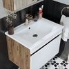 Roomart ATRIA-65 Badmöbel Set– 2-teiliges Badezimmermöbel Set - Waschbecken mit Unterschrank - H 45 x B 45 x T 65 cm • Weiß-Eiche Bild 5