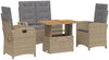 vidaXL 4-tlg. Garten-Essgruppe mit Kissen Beige Poly Rattan 3277371 Bild 2
