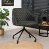 Bronx71 Esszimmerstuhl Leder Levi mit Rollen Schwarz - 4er Set Bild 5