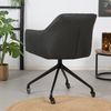Bronx71 Esszimmerstuhl Leder Levi mit Rollen Schwarz - 4er Set Bild 4