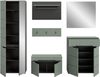 Home affaire Garderoben-Set Rehat, Garderobenkombination, Breite 255cm, (Set, 6-St, Garderobenschrank, Sitzbank, Paneel, Hakenleiste, Spiegel, Kommode), Garderobenkombination, Kombination, Set, Flurgarderobe, Diele Bild 4