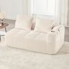 2-Sitzer Sofa, Cord mit Seitenfächern & Becherhaltern, 158x93x61 cm, Beige Bild 3