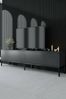 Dmora Fernsehschrank Espero, Ständer für Wohnzimmerfernseher, Niedriges Wohnzimmer-Sideboard, TV-Ständerbasis, 180x30h47 cm, Anthrazit und Schwarz Bild 2