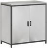 Küchenaufbewahrung, BuffetSchrank mit Regal Silber 90x50x92 cm Stahl Bild 2