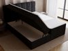 GRAINGOLD Maison Boxspringbett 200x200, Boxspringbett mit zwei Bettkästen, Kopfteil, Velour-Stoff, Schwarz Bild 5