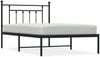 vidaXL Bettgestell mit Kopfteil Metall Schwarz 107x203 cm 353533 Bild 2