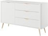 AX LIVING Modern Schubladen Sideboard Vespasia 138 T3S – 138,2cm Weiß Bild 3