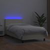 vidaXL Polsterbett mit Matratze & LED Kunstleder Creme 80x200 cm, Härtegrad: H2 [3134071] Bild 4