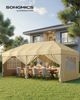 SONGMICS Faltzelt 6 x 3 m, mit Seitenwänden, stabil, tragbar, Pavillon für Garten, Hof, Party, Sonnenschutz, beige Bild 2