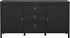 Dmora Kommode Whitney, Wohnzimmerbuffet, Wohnzimmer-Sideboard, Moderne Küchen-Speisekammer, 151x38 h80 cm, Schwarz Bild 5