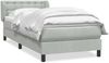 vidaXL Boxspringbett mit Matratze Hellgrau 80x220 cm Samt 3317883 Bild 2