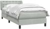 vidaXL Boxspringbett mit Matratze Hellgrau 80x220 cm Samt 3317883 Bild 3