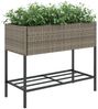 vidaXL Hochbeete mit Ablage 2 Stk. Grau 90x40x75 cm Poly Rattan 3210509 Bild 4