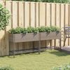 vidaXL Hochbeete mit Ablage 2 Stk. Grau 90x40x75 cm Poly Rattan 3210509 Bild 3