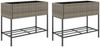 vidaXL Hochbeete mit Ablage 2 Stk. Grau 90x40x75 cm Poly Rattan 3210509 Bild 2