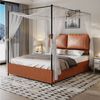 ANYSUN Bettgestell Wählbare 140*200 160*200 180*200cm (Set, ausgestattet mit 4 abnehmbaren, Baldachin-Säulen), Hausbett Bild 2