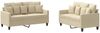 vidaXL 2-tlg. Sofagarnitur mit Kissen Creme Stoff 3201650 Bild 2