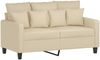 vidaXL 2-tlg. Sofagarnitur mit Kissen Creme Stoff 3201650 Bild 3