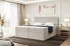 MEBLINI Boxspringbett ZLATAN 200x200 cm mit Bettkasten - H4/Beige Webstoff Polsterbett - Doppelbett mit Topper & Taschenfederkern-Matratze Bild 1