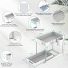 SURFOU Ablageregal Arbeitsplatte Badezimmer Schubladen Küchen Organizer Regal, Multifunktionales Spülschrankregal mit Schublade, 8 Haken und 2 Tassen, 2-Stufiges Lagerregal mit Ausziehbaren Schubladen Bild 3
