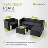 Juskys Polyrattan Lounge Punta Cana L schwarz inkl. Abdeckung – Gartenlounge Set für 4-5 Personen – Sitzgruppe mit Sessel, Sofa, Tisch & Hocker - Sitzbezüge Creme Bild 4