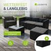 Juskys Polyrattan Lounge Punta Cana L schwarz inkl. Abdeckung – Gartenlounge Set für 4-5 Personen – Sitzgruppe mit Sessel, Sofa, Tisch & Hocker - Sitzbezüge Creme Bild 2