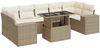 vidaXL 8-tlg. Garten-Sofagarnitur mit Kissen Beige Poly Rattan 3326759 Bild 2