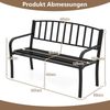 Gartenbank Metall wetterfeste Sitzbank für 2 Personen Eisenbank für Garten 127 x 59 x 85,5 cm Schwarz Bild 3