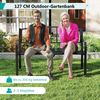 Gartenbank Metall wetterfeste Sitzbank für 2 Personen Eisenbank für Garten 127 x 59 x 85,5 cm Schwarz Bild 5