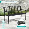 Gartenbank Metall wetterfeste Sitzbank für 2 Personen Eisenbank für Garten 127 x 59 x 85,5 cm Schwarz Bild 4