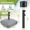 tillvex® Sonnenschirmständer PAVERA mit Rollen & Bremsen Grau | Schirmständer befüllbar 37 Liter / 56 kg | Schirmgewicht Sonnenschirm & Marktschirm Ø 1,8-3,7m | Ampelschirmständer wetterfest Bild 3