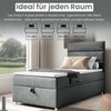 Best For Home Boxspringbett mit 7-Zonen-Bonellfederkernmatratze, Boxspringbett mit Matratze und Stauraum Bild 4