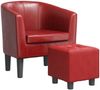 vidaXL Clubsessel mit Fußhocker Weinrot Kunstleder 356495 Bild 2