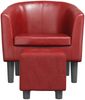 vidaXL Clubsessel mit Fußhocker Weinrot Kunstleder 356495 Bild 3
