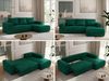 Ecksofa mit Schlaffunktion, Bettkasten und losen Kissen für das Wohnzimmer - TRENTINO - Dunkelgrün Velvet - rechts Bild 2