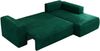 Ecksofa mit Schlaffunktion, Bettkasten und losen Kissen für das Wohnzimmer - TRENTINO - Dunkelgrün Velvet - rechts Bild 5