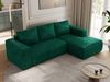 Ecksofa mit Schlaffunktion, Bettkasten und losen Kissen für das Wohnzimmer - TRENTINO - Dunkelgrün Velvet - rechts Bild 4