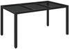 vidaXL Gartentisch mit Glasplatte Schwarz 150x90x75 cm Poly Rattan 319899 Bild 2