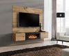 TV-Lowboard Set Public in Wotan Eiche mit Kamin 180 cm Bild 2
