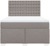 vidaXL Boxspringbett mit Matratze Taupe 140x190 cm Stoff 3290501 Bild 4