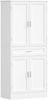 Buffetschrank, Küchenschrank mit 6-stufigem Türrückseiten-Regalsystem, Sideboard mit 4 Türen und 1 Großer Schublade, Modern Stil, Küche, Wohnzimmer, 40 x 80 x 180 cm, Weiß Bild 2
