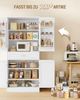 Buffetschrank, Küchenschrank mit 6-stufigem Türrückseiten-Regalsystem, Sideboard mit 4 Türen und 1 Großer Schublade, Modern Stil, Küche, Wohnzimmer, 40 x 80 x 180 cm, Weiß Bild 4