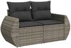 vidaXL 9-tlg. Garten-Sofagarnitur mit Kissen Grau Poly Rattan 3327280 Bild 5